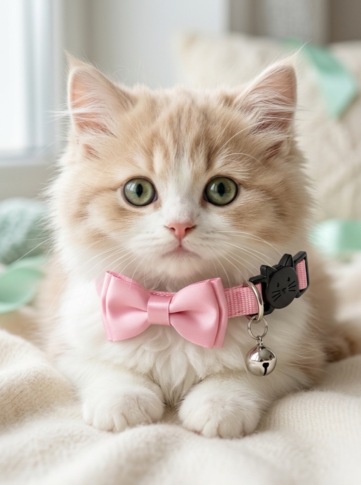 Bow & Bell Adjustable Cat Collar
